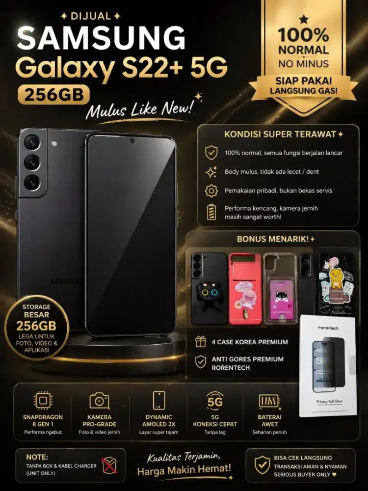 Samsung S22+ 8/256 SEIN Mulus Full Fungsi COD Bekasi/Jaktim