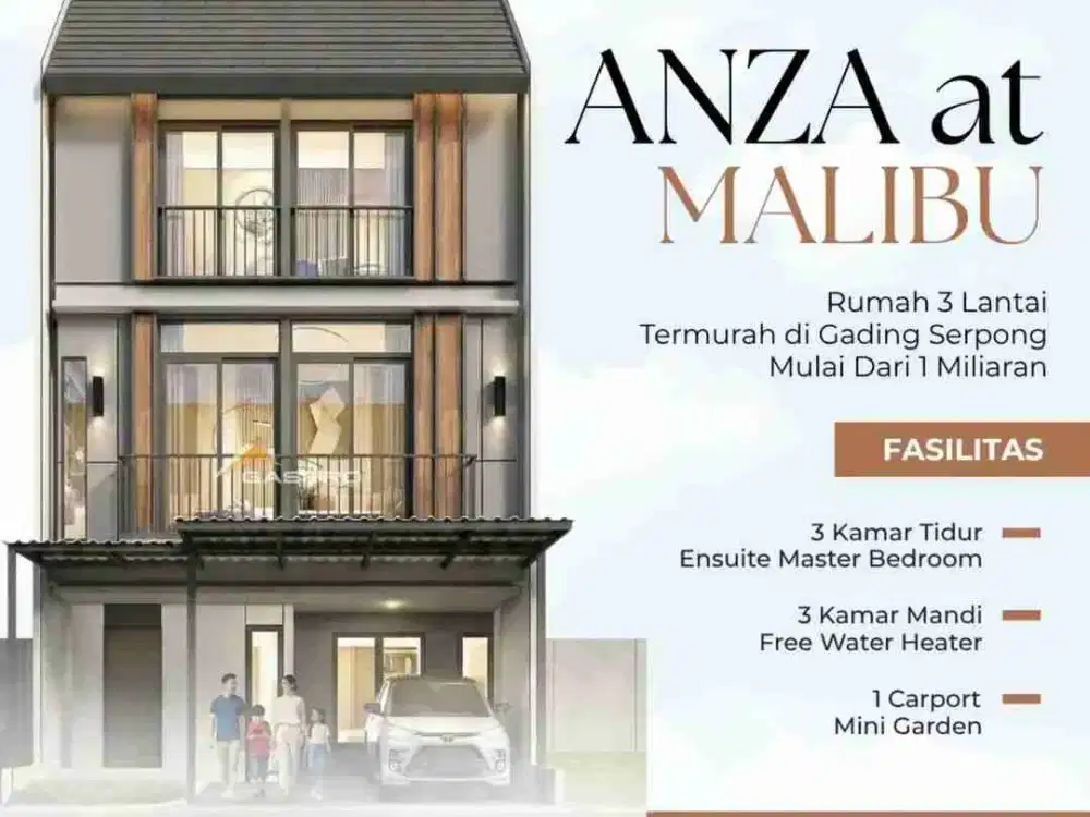 ANZA HOMES RUMAH 3LANTAI DIKAWASAN MALIBU VILLAGE GADING SERPONG LOKASI TERBAIK! FREE PPN SIAP HUNI 1,4MAN