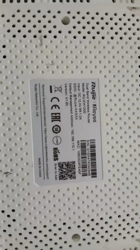 RUIJIE REYEE ROUTER RG-EW1200