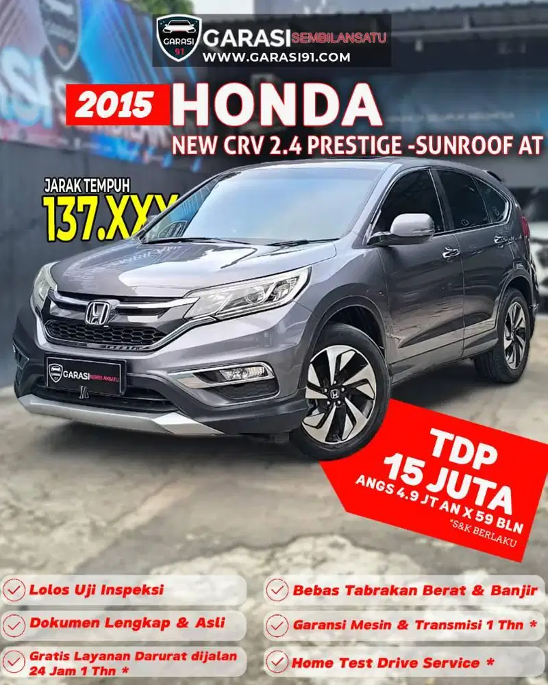 ‼️Pajak Panjang Honda CRV prestige Sunroof AT 2015
