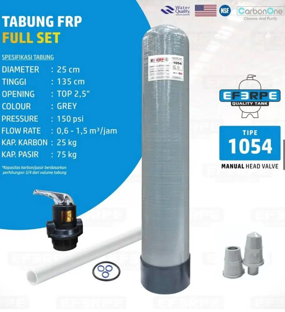 Tabung FRP 1054 Full Set / Full isi karbon impor US