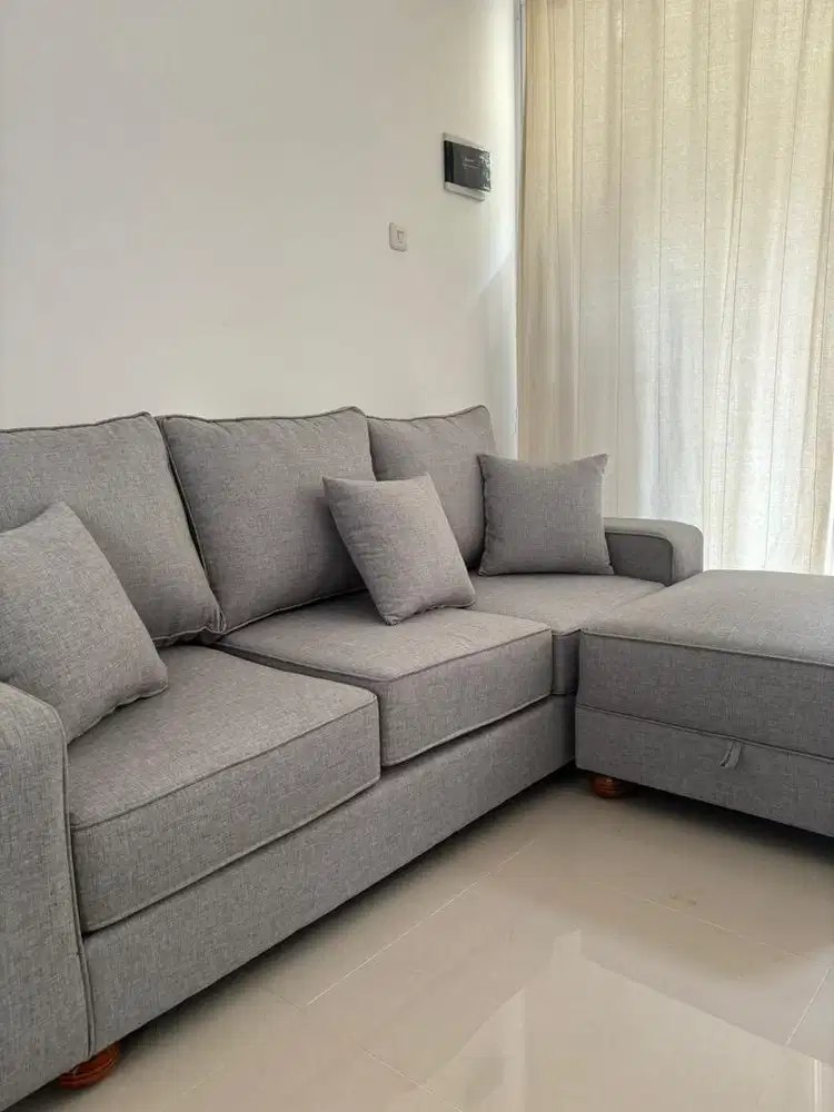 Sofa bentuk L 4-5 seater custom + cabin tempat simpan barang