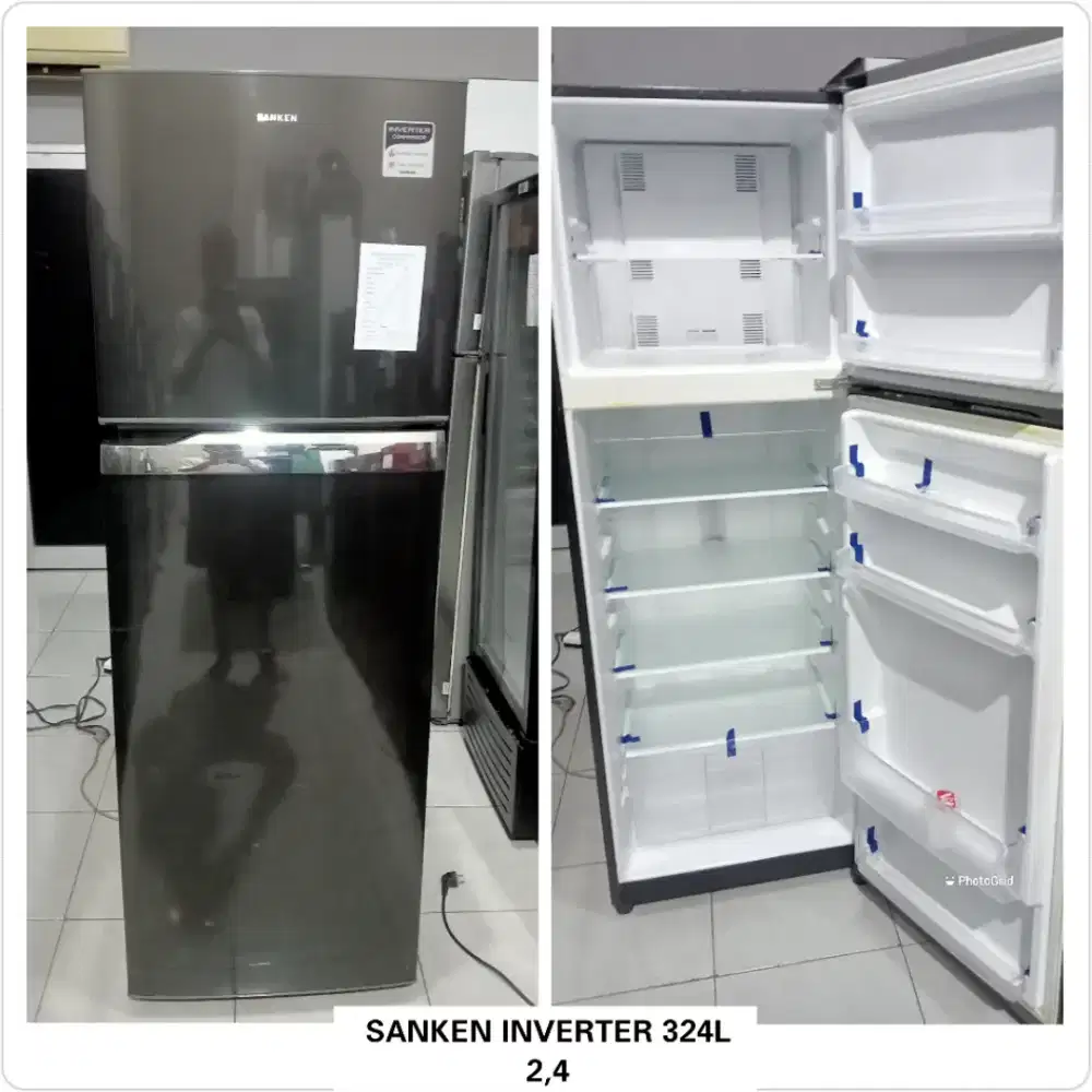 Kulkas 2 pintu Besar 324L Sanken Inverter