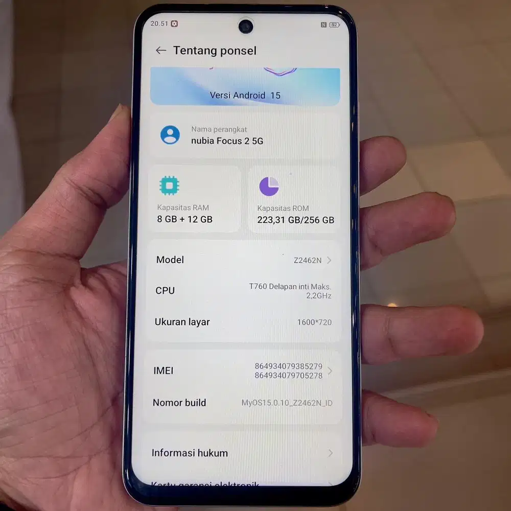 Zte nubia focus 2 5g ram 8 / 256 resmi full ori garansi