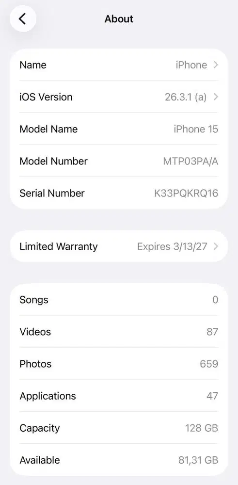 Iphone 15 128gb hitam original