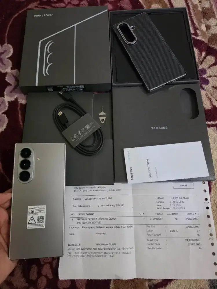 Samsung Z fold ram 12/256gb garansi 30-12-2026 unit mulus like new