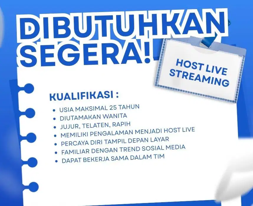 LOWONGAN KERJA HOST LIVE