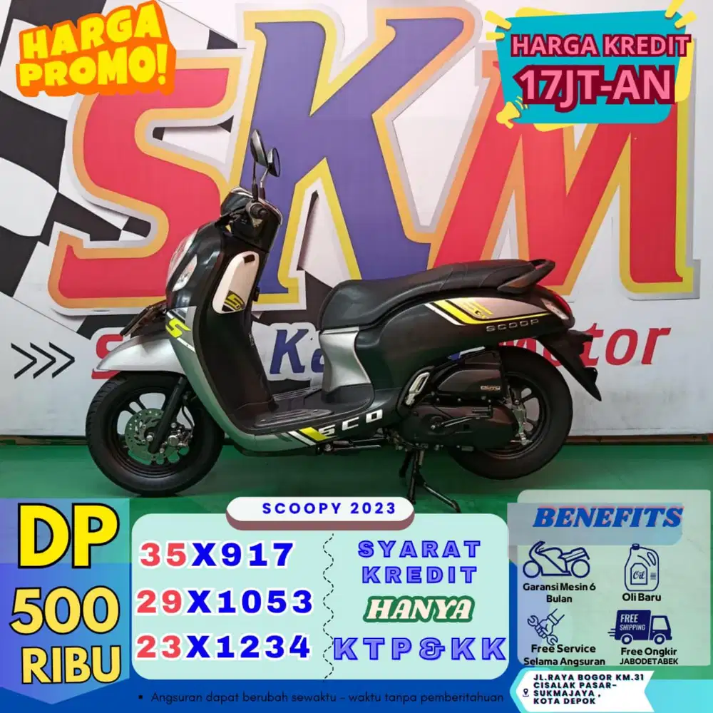 ( scoopy tahun 2023 DP:500 cash credit km low