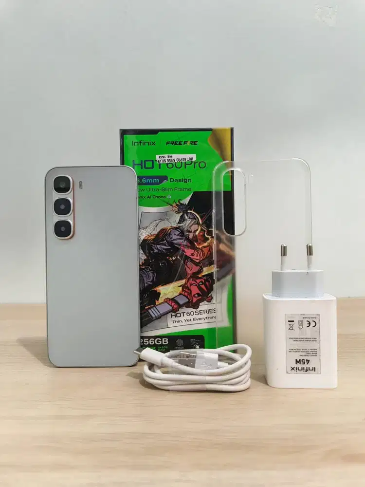 Infinix Hot 60 Pro 8/256GB Silver Fullset Garansi Resmi maret 2027