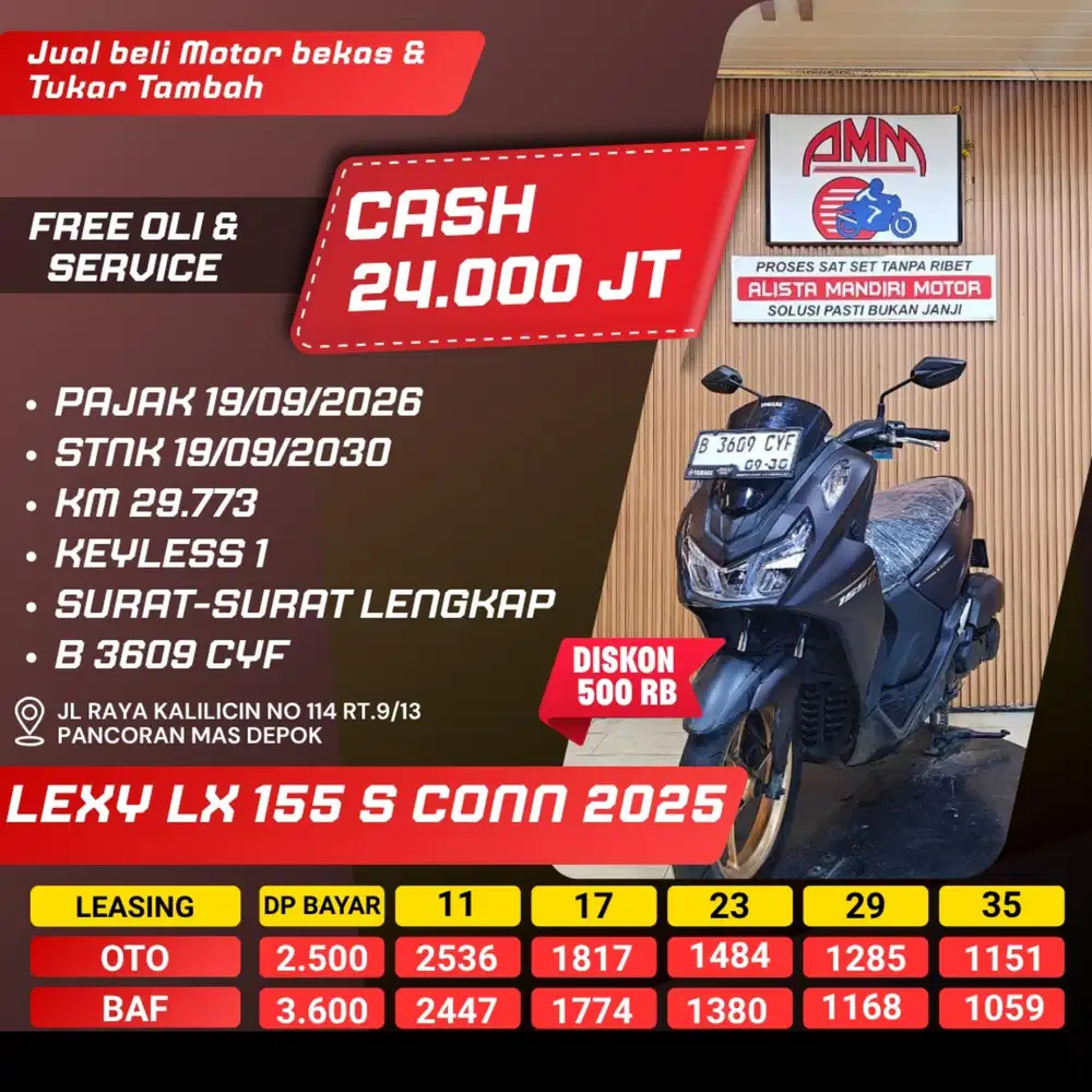 LEXI LX 155 S CONN 2025 PAJAK HIDUP CASH / KREDIT ALISTA