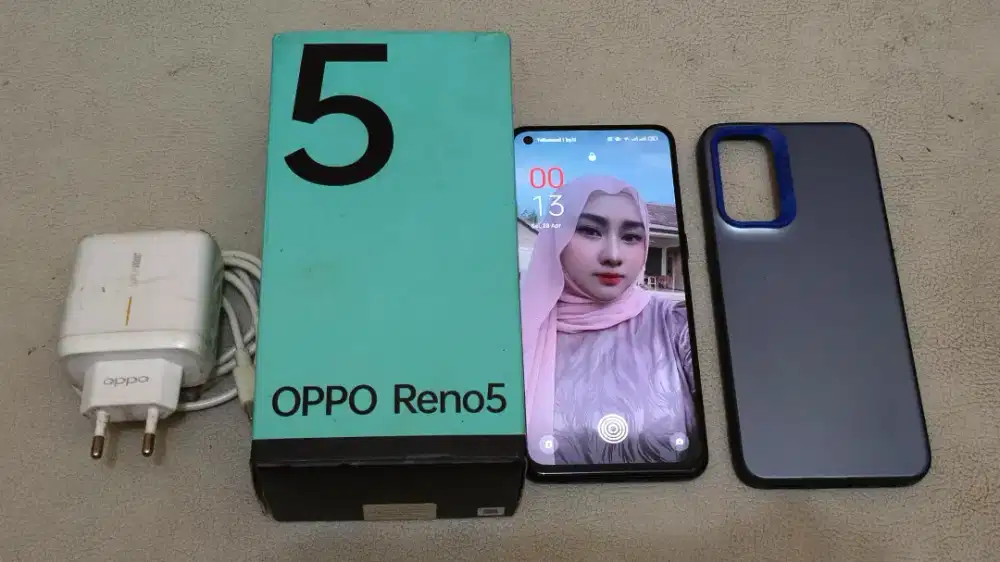 Oppo Reno 5 4G NFC RAM 8+8/128GB Hitam Lengkap Original Murah Segel
