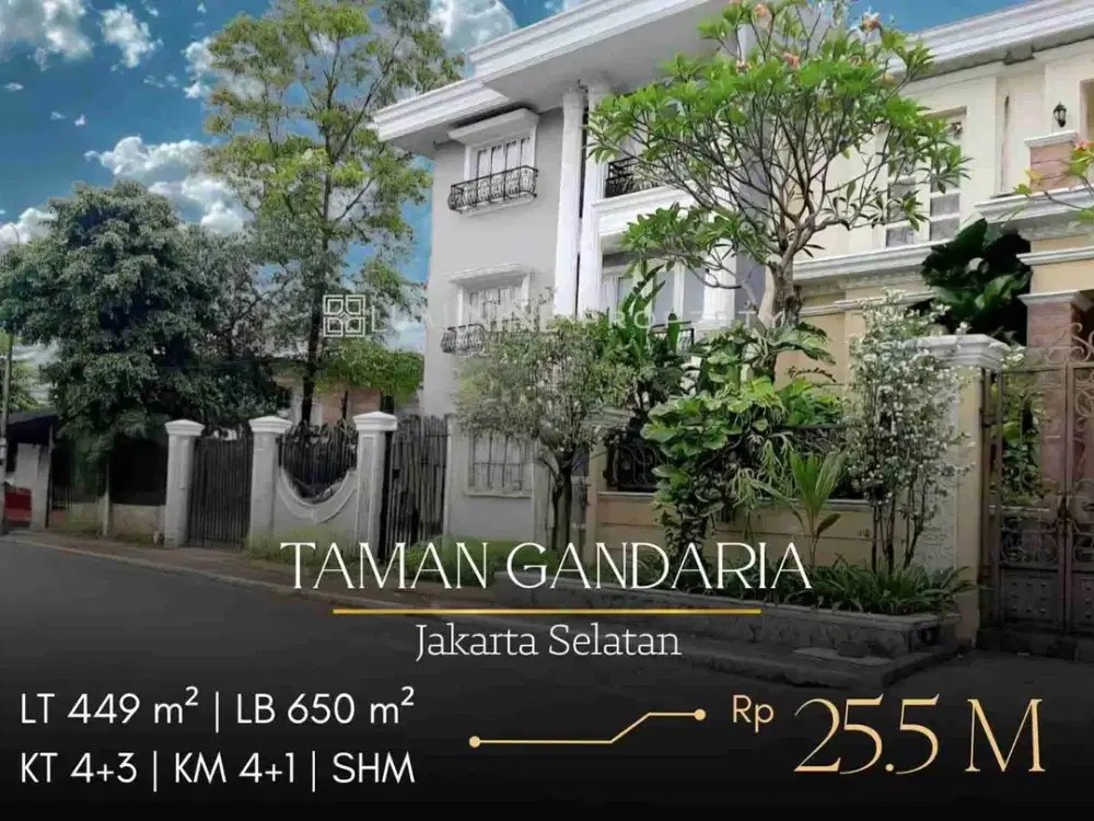 DIJUAL RUMAH MEWAH DI TAMAN GANDARIA, JAKSEL