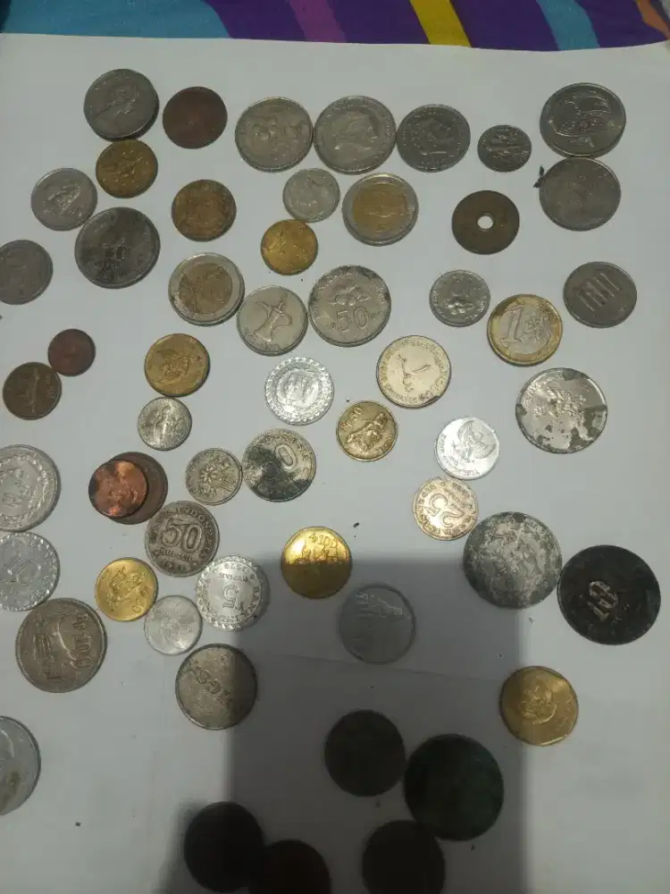 Uang koin kuno/lama dari berbagai negara borongan murah angkut semua