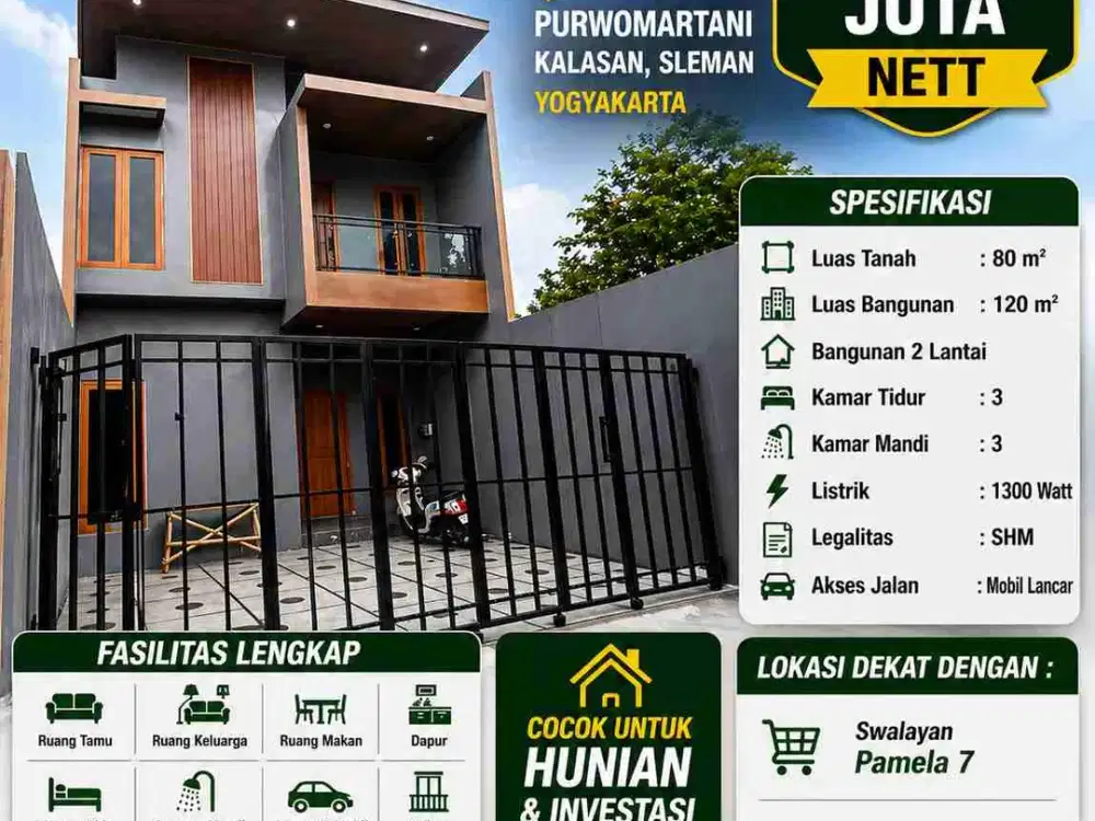 Rumah Baru 2 Lantai Purwomartani Sleman – 3 KT 3 KM Harga 750 Juta!