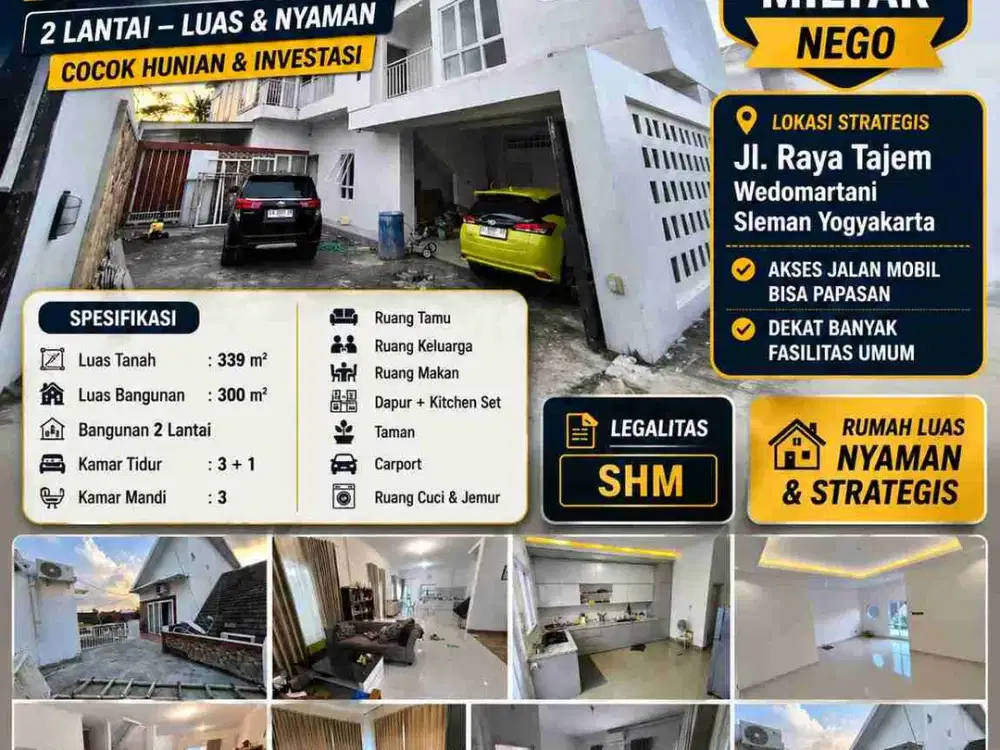 Rumah Luas 2 Lantai Wedomartani Sleman 339m² SHM – Cocok Hunian & Investasi