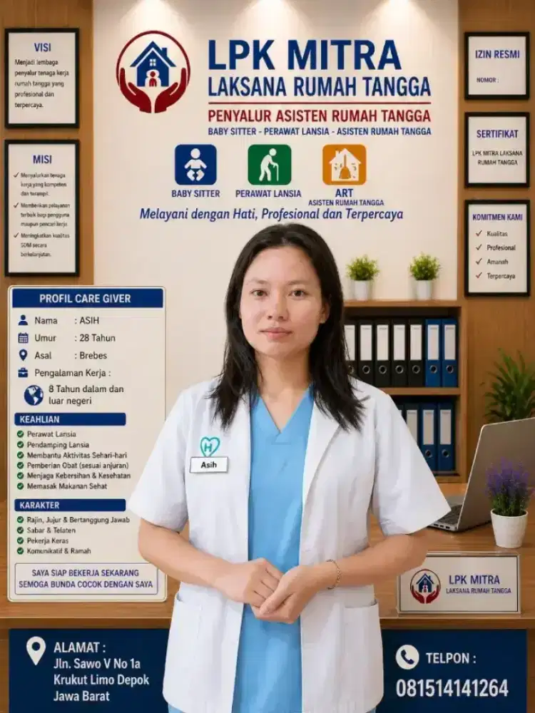 Jasa layanan Perawat Lansia baby sitter dan Art
