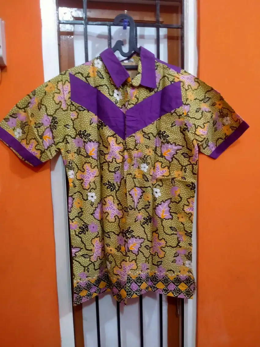 Kemeja Batik Pria - Kuning Ungu