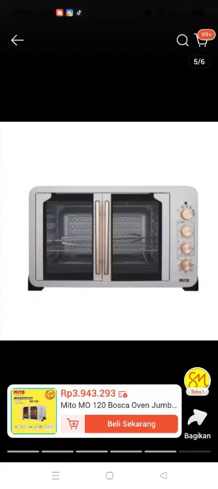 JUAL MURAH OVEN MITO BOSCA 120LITER DOUBLE DOOR BARU