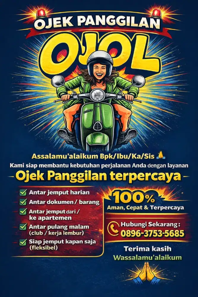 Jasa ojek panggilan & kursus stir mobil dgn kendaraan pribadi