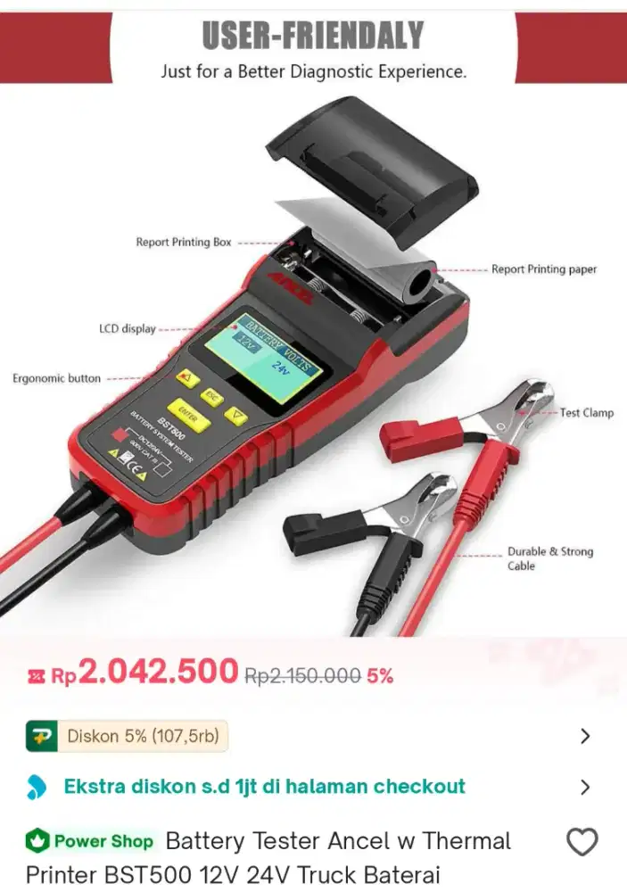 Baterai tester merk ancel