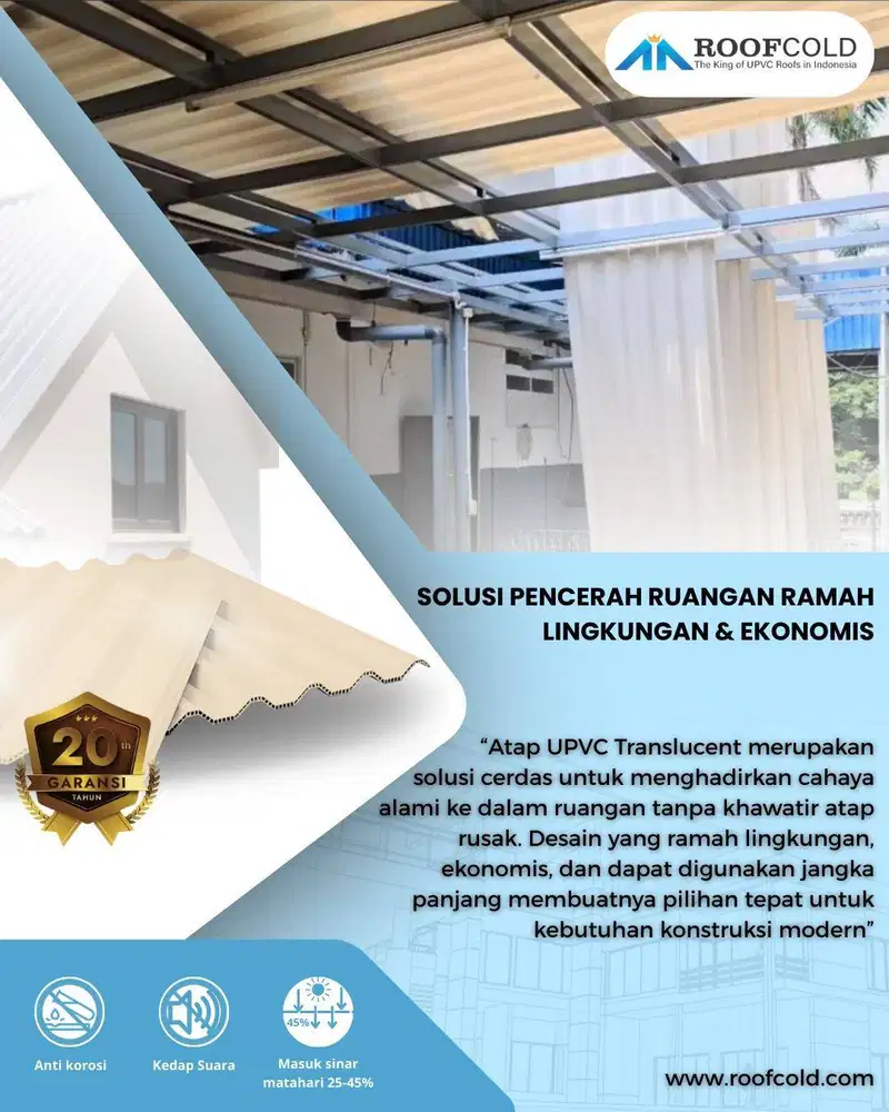 ATAP UPVC DOUBLE LAYER ALDERON ROOFCOLD