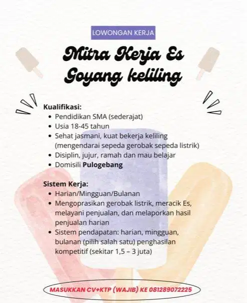 Mitra Kerja Es Goyang Kekinian keliling