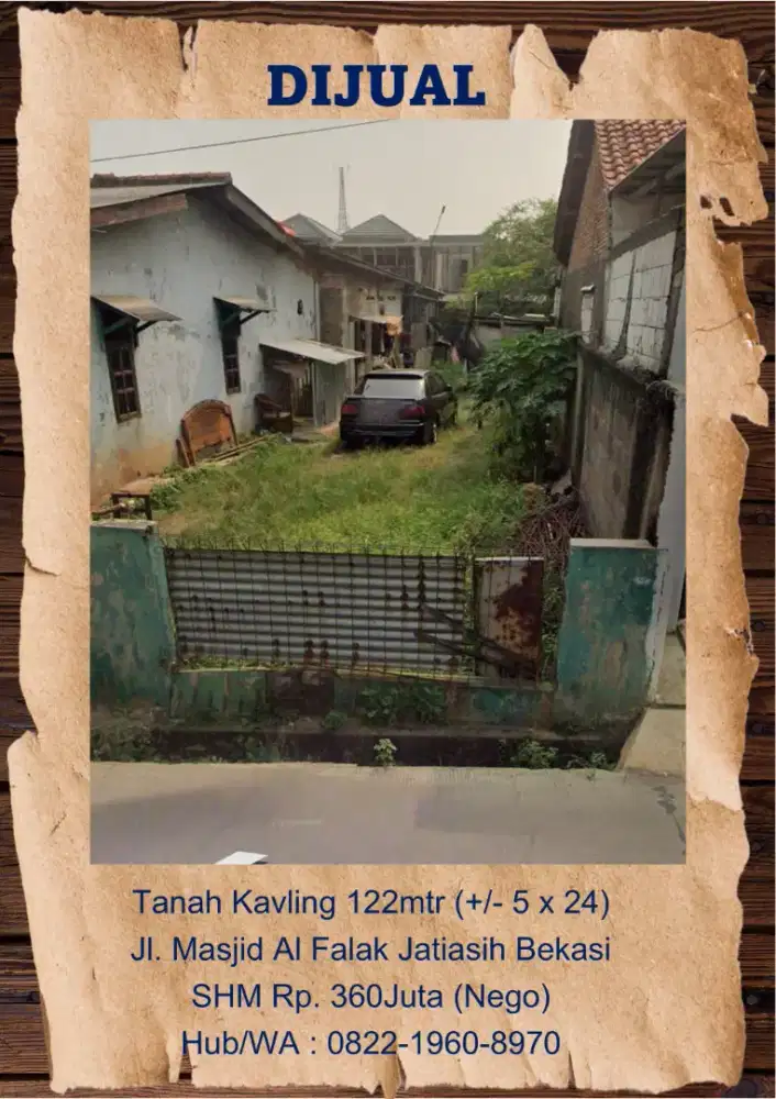Dijual Tanah Kavling di Jatiasih