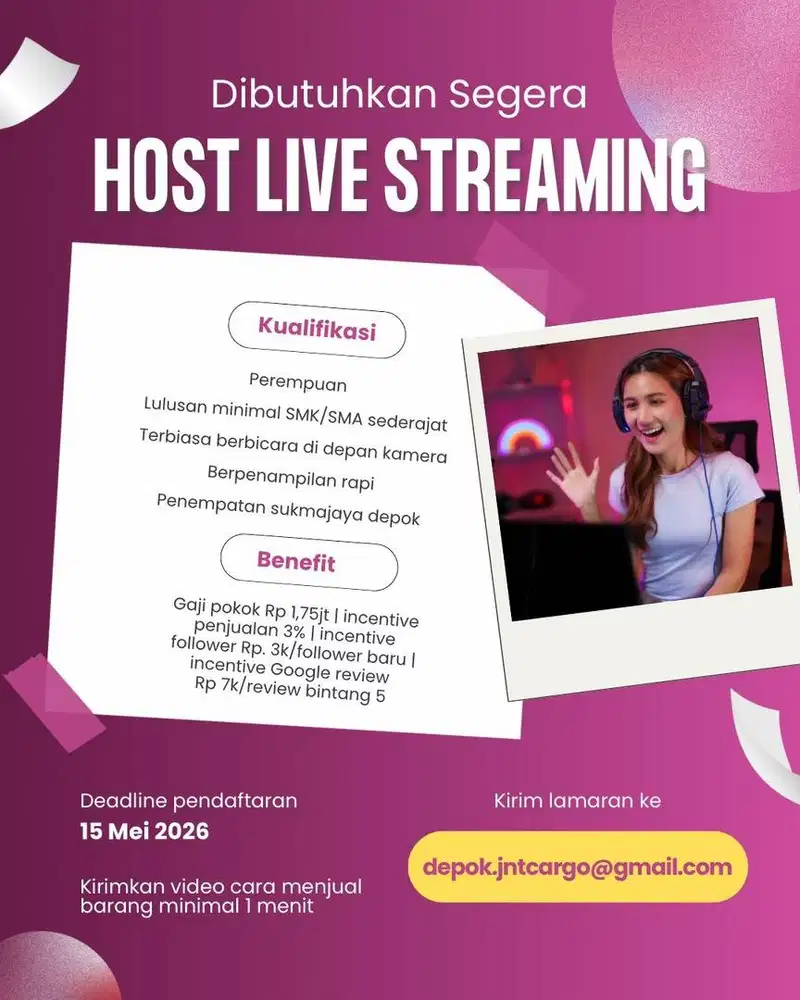 Host live Sosmed freelance