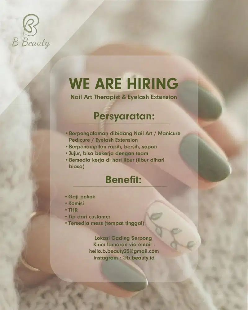 Lowongan Nail & Eyelash Therapist Gading Serpong