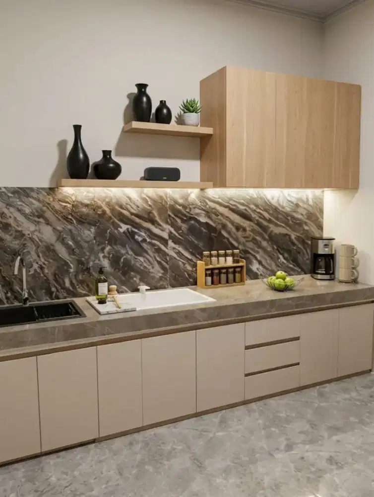 Kitchen set atas bawah custom minimalis HPL