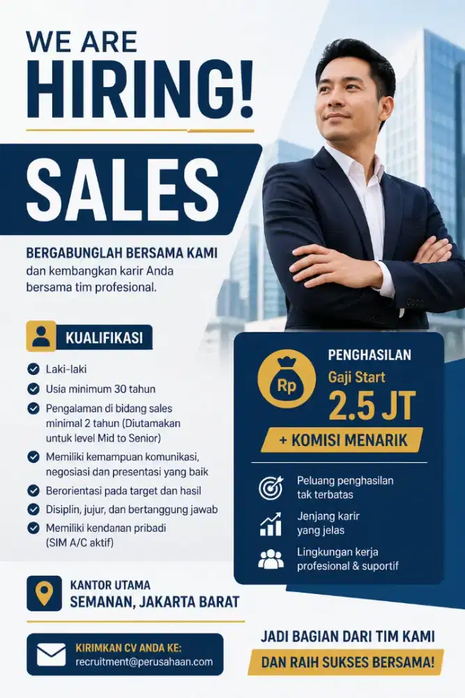 Dibutuhkan Sales dan Marketing