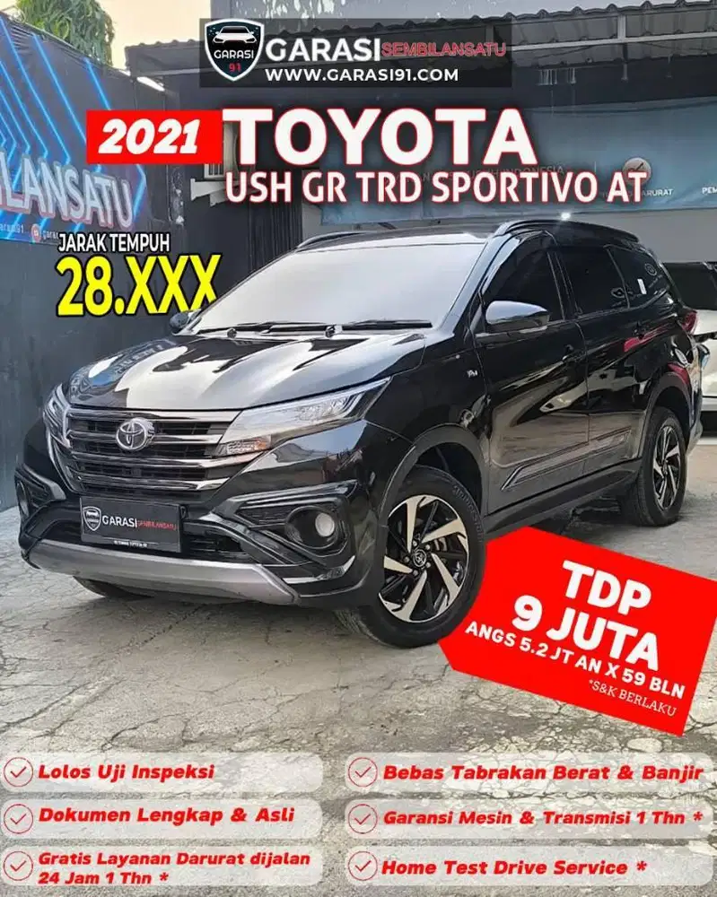 ‼️TDP 9 juta Toyota Rush GR TRD AT 2021 pajak panjang