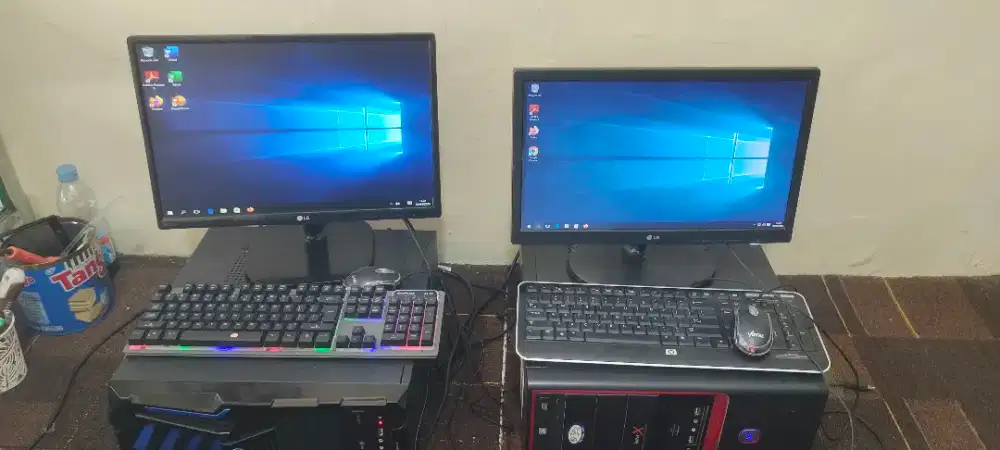 komputer lengkap set Core i3 Ram 4GB monitor LED LG 19 dan LG 20in