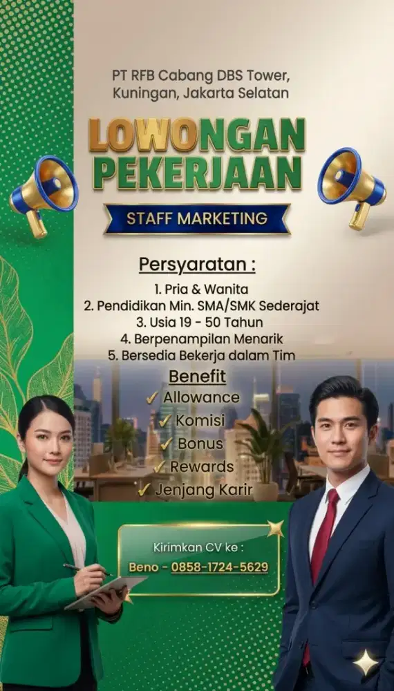 Dibutuhkan Staff Marketing