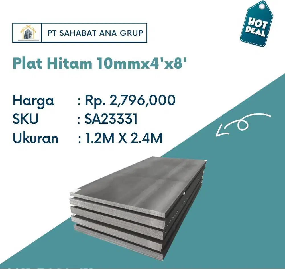 Plat Hitam 10mmx4'x8'