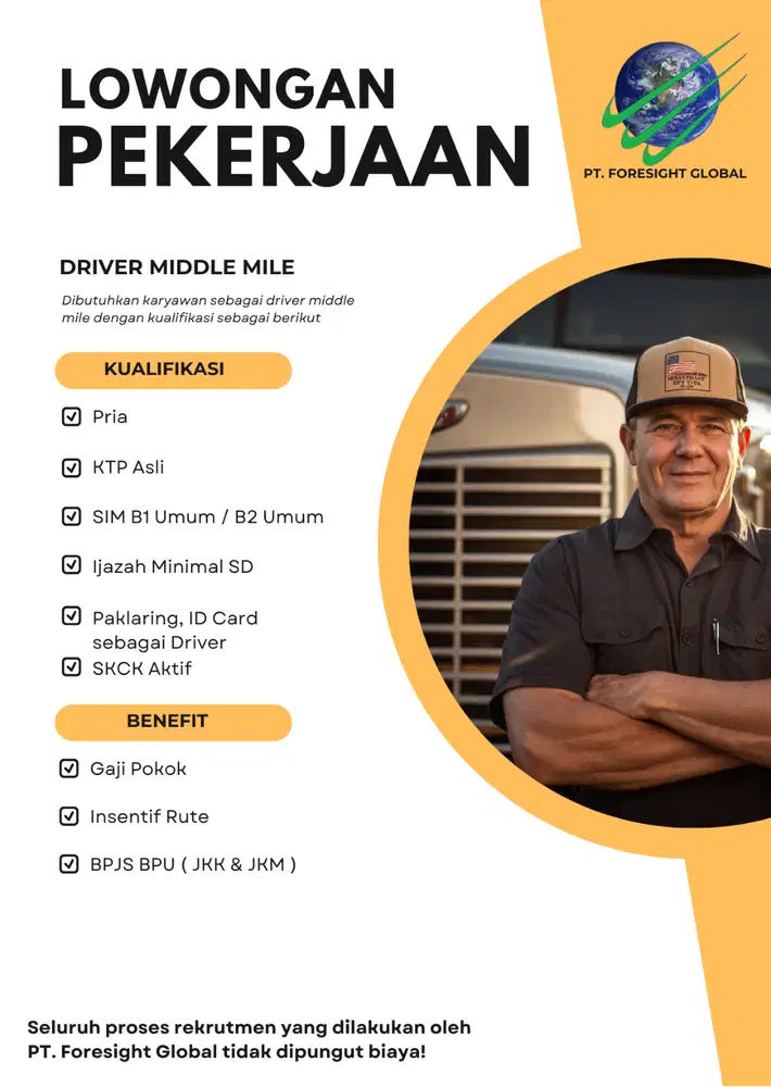 Lowongan Kerja Driver Middle Mile