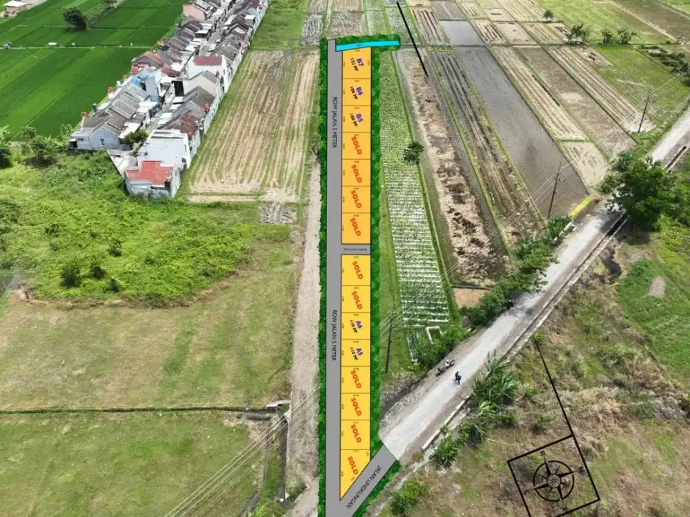 Tanah Jogja Area Godean Dekat Jl Kabupaten 10 Menit Malioboro