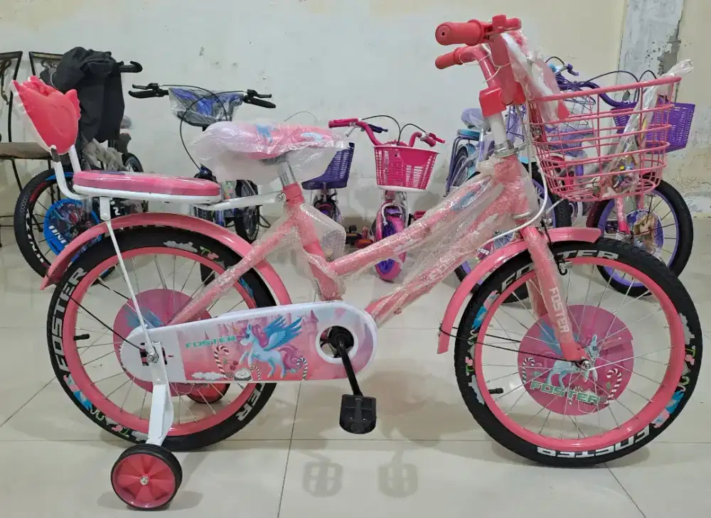 Sepeda anak cewek 18inci (tebeng ada musik n lampu)