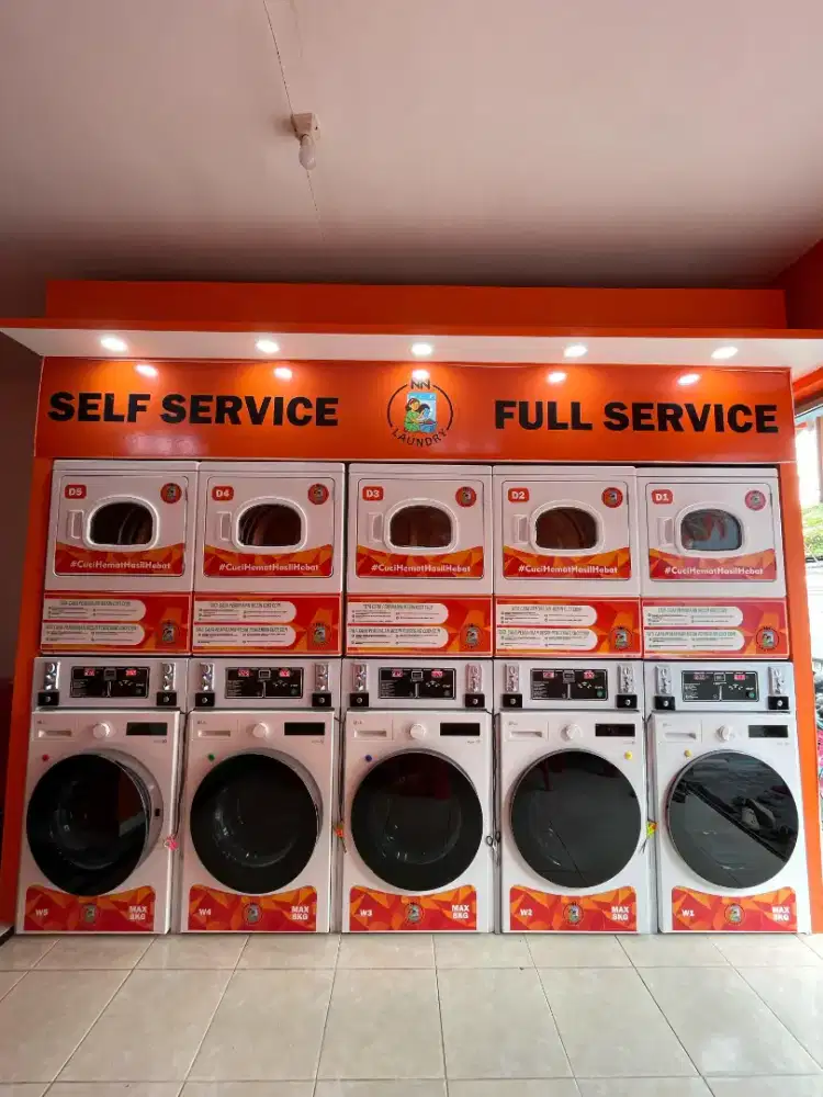 PAKET USAHA LAUNDRY COIN SELF SERVICE 5 STACK
