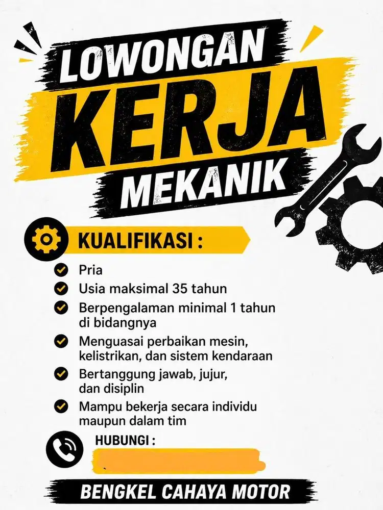 Loker mekanik sepeda motor