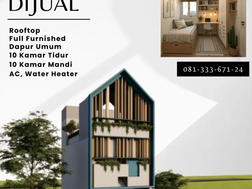 Full Furnished 5 Menit Kampus UB Malang SHM Pecah Jual Rukost