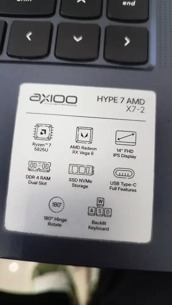 Laptop axiio ryzen 7