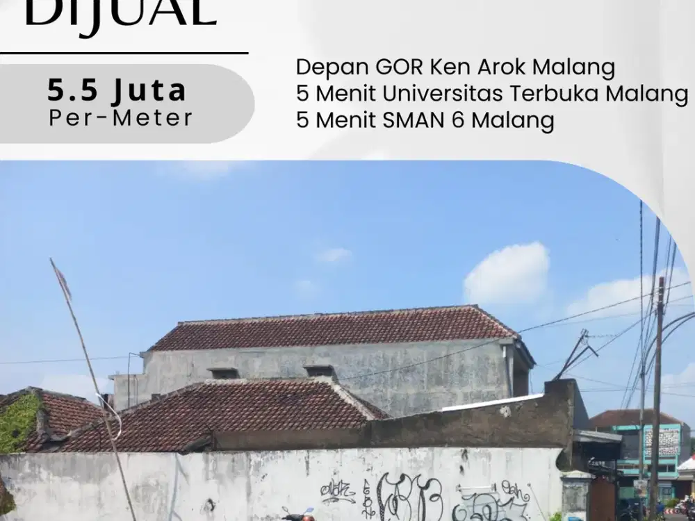 Jual Tanah Depan GOR Ken Arok Malang SHM
