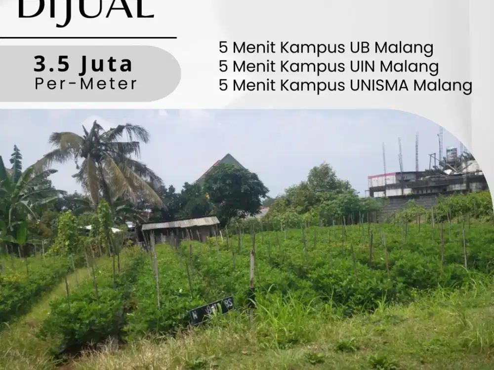 SHM Pecah 5 Menit Kampus UNISMA Malang Jual Tanah Kavling