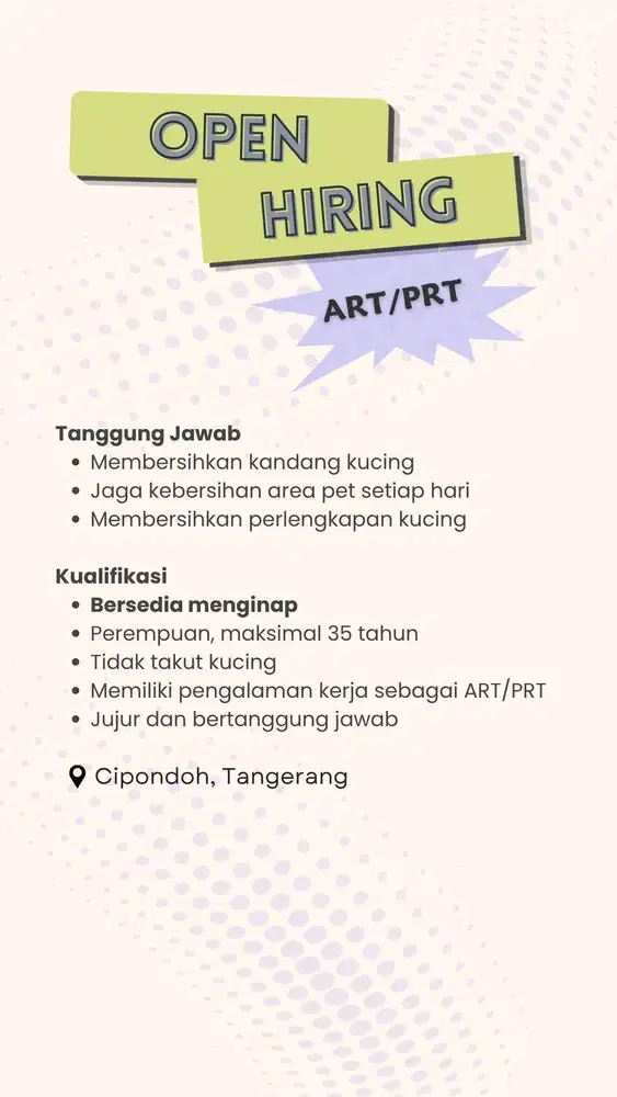 Loker ART (Majikan langsung)