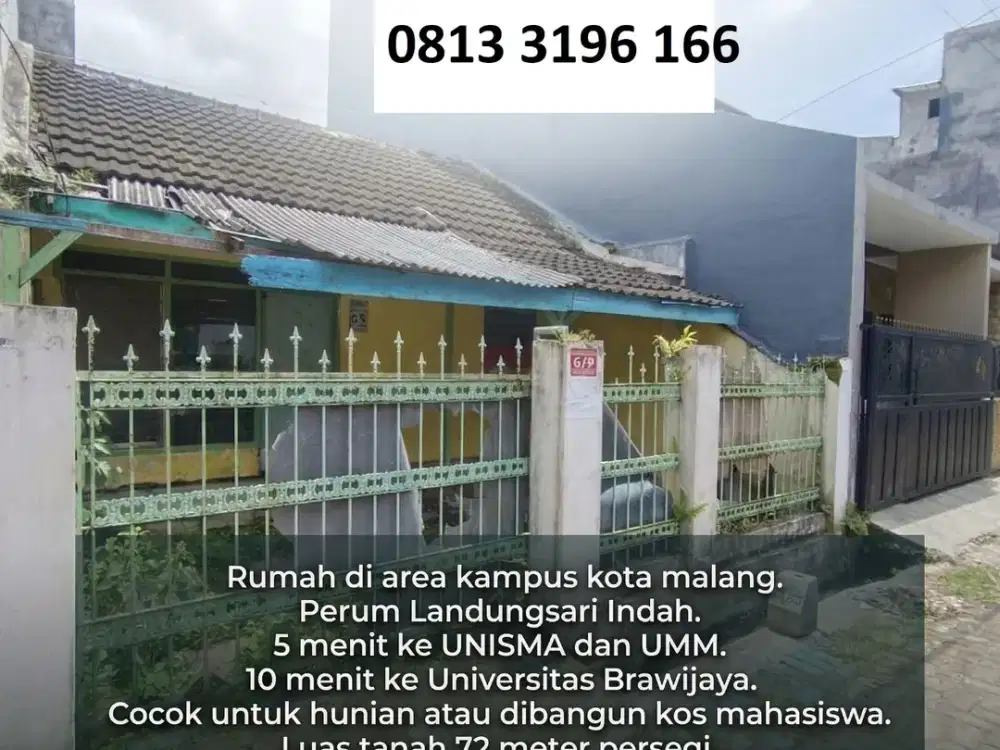 DIJUAL RUMAH DI AREA KAMPUS KOTA MALANG