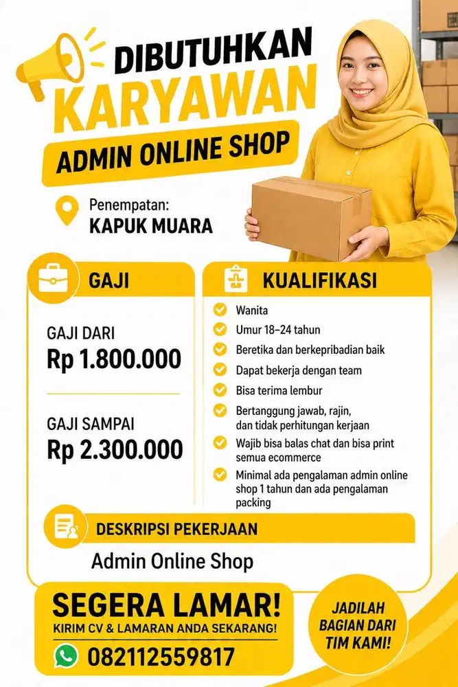 LOKER ADMIN ONLINE SHOP