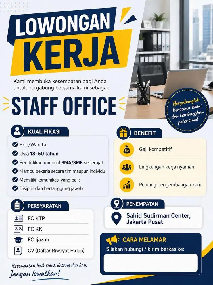 Di butuhkan Secepat nya