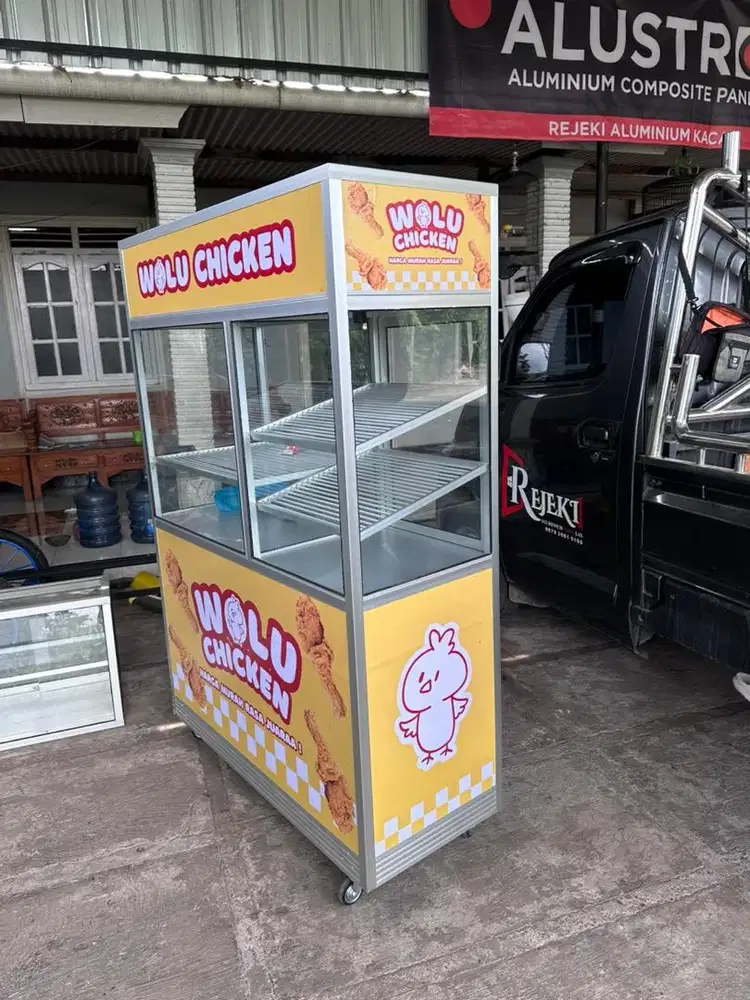 Gerobak gorengan etalase friedchicken
