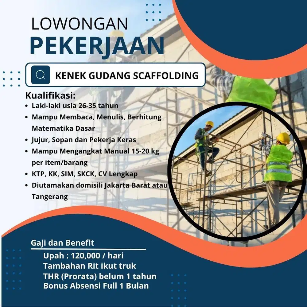 DIBUTUHKAN Kenek Gudang Barang Scaffolding / Steger